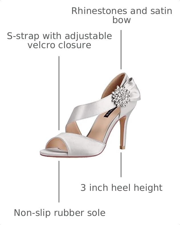 Image of ERIJUNOR High Heel Party Sandals For Woman Open Toe Stiletto Bow Shoes Wedding Evening Dress Shoes for Dancing