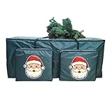 Protégez vos impacts environnementaux : la housse de rangement pour sapin de Noël au motif de Père Noël protège les décorations délicates de Noël ternes et de sapin de Noël contre l'accumulation de poussière, les dommages causés par l'humidité et la saleté et offre une qualité durable
