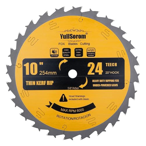 Image of 10 inch Circular Saw Blade 24T Combo Pack with 5 /8 inch Arbor,Ultra Fine Finish for Wood Cutting, Thin-Kerf