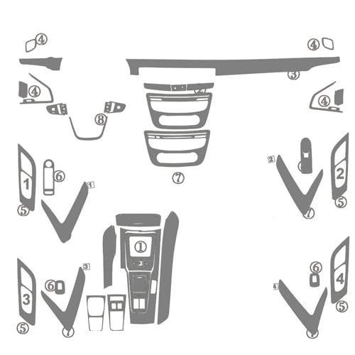 Autocollants poignée et panneau Peugeot 508 contre usure plastique intérieur