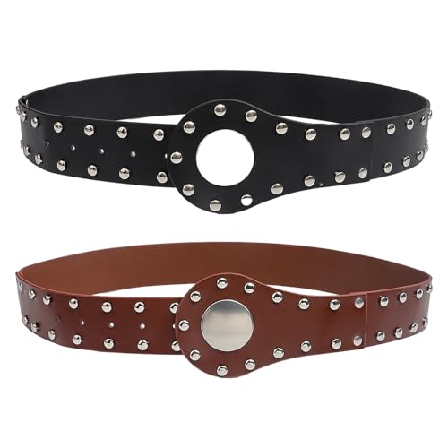 Punk Studded Belt Reinforced PU Leather Waistband for Lady and Women Comfortable Wear for Waist4