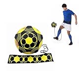 UZYXC 1 Ball Jonglieren Trainer für Fußball, Mit Anpassbarem Gummiband zum Üben von Tricks und Kontrolle,Unterstützt das Individuelle Training von Jung und Alt,Fußballaccessoire für Zuhause und Verein