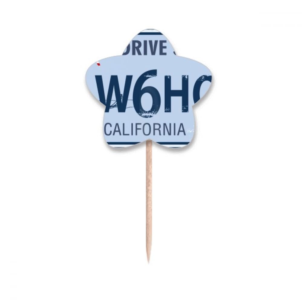 Cure-dents drapeau USA style plaque d'immatriculation pour décoration de cupcake