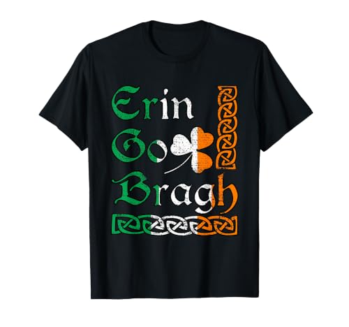 Erin Go Bragh Irish Pride Celtic Shamrock Design T-Shirt