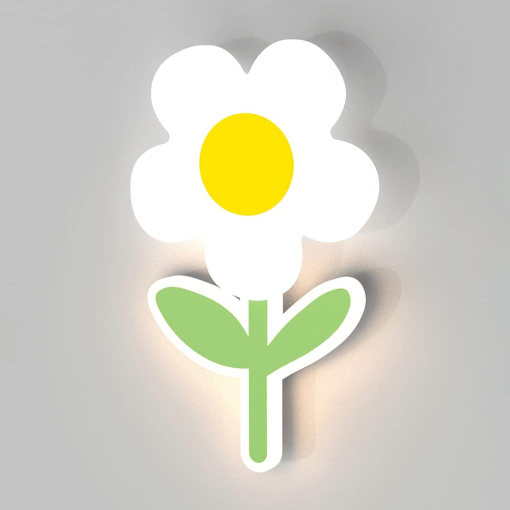 Applique murale moderne tournesol verte éclairage LED 15W chambre enfant