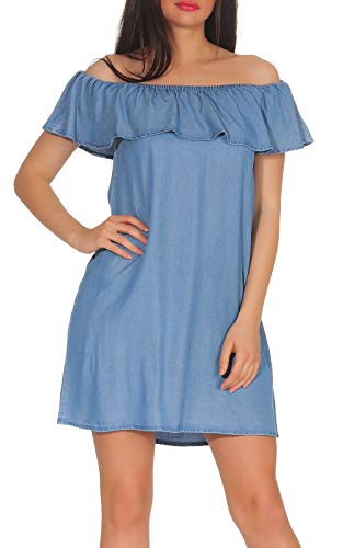 VERO MODA Damen VMMIA TENCEL FLOUNCE SUMMER DRESS GA Kleid,, per pack Blau...