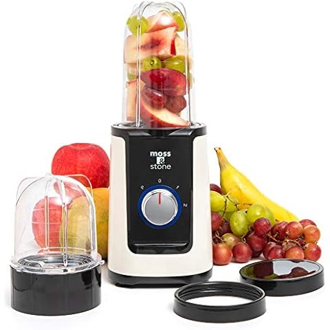 Moss & Stone 2 in 1 Personal Blender with Additional Blender Cups, Amazing Bullet Blenders For Making Smoothie, Mini Blender, White & Black Juice Blender & Smoothie Maker Cover