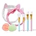 Produktbild Maskenpinsel Silikon mit Haarbänd,Kozylife Gesichtsmask Pinsel Set,Maskenpinsel Gesicht Silikon,Gesichtsmaske Pinsel für Gesichtsmasken,Augenmasken oder DIY.