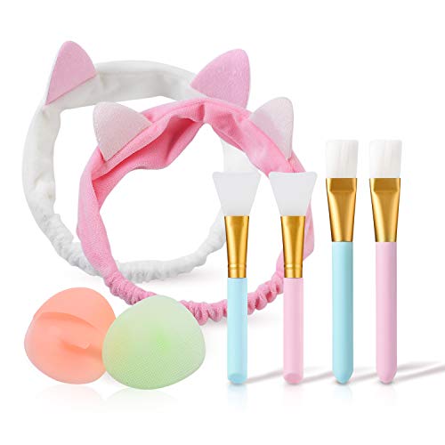 Preisvergleich Produktbild Maskenpinsel Silikon mit Haarbänd,Kozylife Gesichtsmask Pinsel Set,Maskenpinsel Gesicht Silikon,Gesichtsmaske Pinsel für Gesichtsmasken,Augenmasken oder DIY.