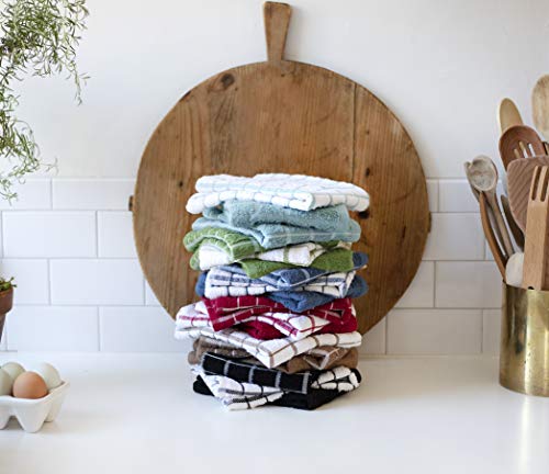 Ritz Premium 100% Cotton Terry Check Kitchen Dish Towels - Highly Absorbent, Super Soft, Long-Lasting, 25"x15", 3-Pack, Dew - Image 8
