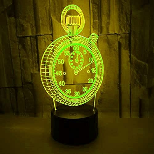 3D-Uhr LED Optische Illusion Lampen Nachtlicht 7 Farben Touch Art Skulptur Lichter mit USB-Kabel Schlafzimmer Schreibtisch Tischdekoration Lampe für Kinder Erwachsene Cover