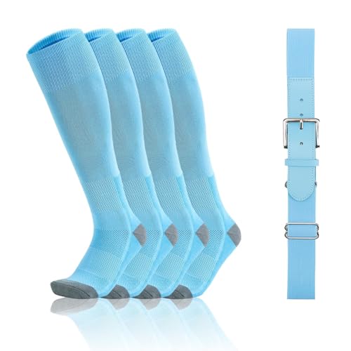 Image of QBK Toddler Baseball Socks And Belt Youth Softball Tee Ball Combo Set