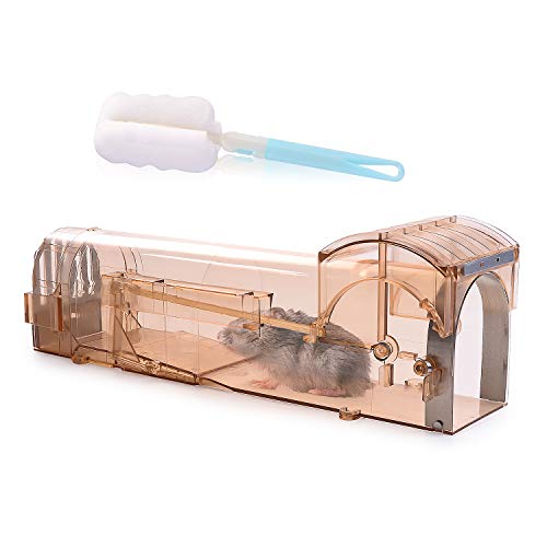 Preisvergleich Produktbild Ulikey Mausefalle Lebend, Mausefalle, Lebendfalle Rattenfallen Wiederverwendbar, Tierfreundliche Lebendfalle, Umweltfreundlich, Transparent mit Belüftung für Indoor Outdoor (Hellbraun)