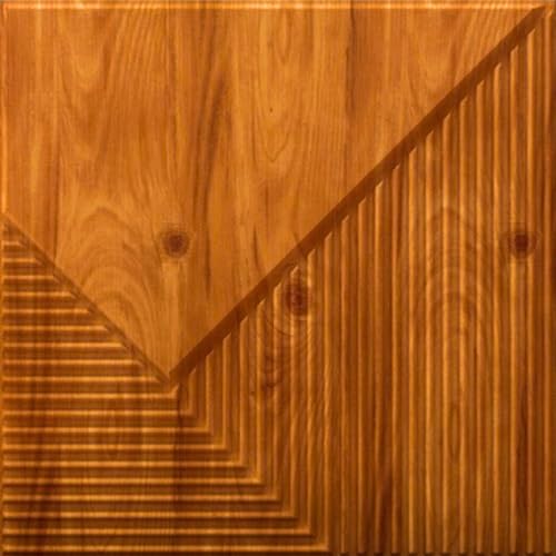 Image of Kayra Decor 3D PVC Wall Panels for Bedroom & Living Room | Plaina Design | Teak Wood Color | 19.7 x 19.7 Inch | Pack of 12 | 32.28 Sq Ft