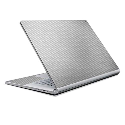 Image of MightySkins Carbon Fiber Skin for Microsoft Surface Book 2 13 inch (2017) - Cold Steel,Protective, Durable Textured Carbon Fiber Finish,Easy to Apply, Remove, and Change Styles,