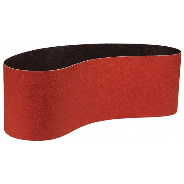 Sanding Belt, Coated, 6 in W, 48 in L, 80 Grit, Not Applicable, Ceramic, Maroon, Mfr: 7000119523-A