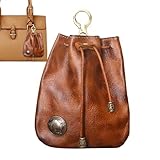 Nexusectar Bolso de Piel de,Monedero de Piel de, de Almacenamiento Retro, Monedero con cordón de Cuero Genuino, Organizador de Monedas, Soporte para Cambio, pequeña para Hombres y Mujeres