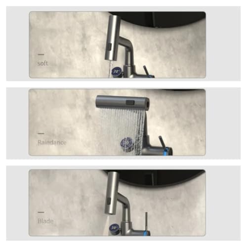 Grifo de lavabo elevable para un baño moderno y funcional en gris oscuro 7