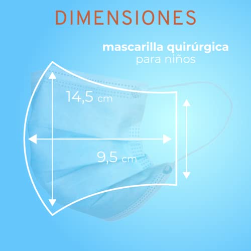 200 Mascherine Chirurgiche Bambini Certificate CE Tipo II, Maschera Monouso per visi piccoli, Alta Efficienza Filtraggio BFE≥99,9 Made in Italy Chirurgica CE 14683 Monouso 3 Strati