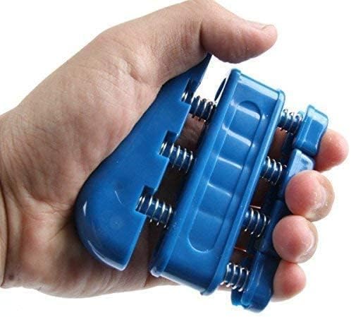Hand Grip Strengthener, Blue Finger Exerciser for Musicians and Rock Climbing, Forearm Exercise Equipment for Hand Therapy, 1 Piece