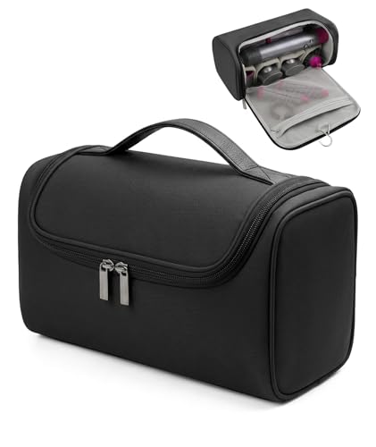 Image of Hair Tools Organizer Bag, Travel Pouch for Professional Stylists and Frequent Travelers, Portable Storage Solution for High-End Hair Styling Tools, Compact Black Design