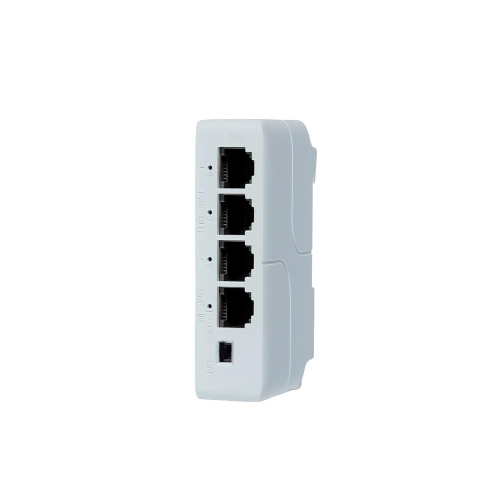 OSHZIKJII 4 Port P-O-E Extender 10/100Mbps 1 to 3 Network Switch Repeater with IEEE802.3af Plug&Play
