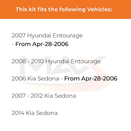 Image of Max Advanced Brakes Front & Rear Brake Kit Compatible With 2007-2009 2010 Hyundai Entourage Compatible With Kia Sedona Replacement Premium OE Disc Brake Rotors and Ceramic Brake Pads