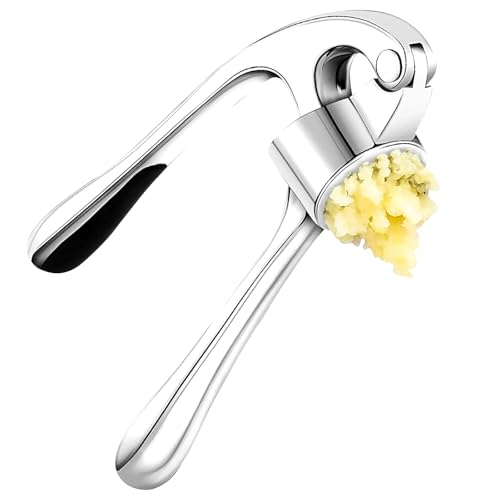 pclapora Prensa de Ajo, Machacador de Ajos, Aleación de Zinc Garlic Press, Prensa de Ajo de Cocina, Prensador Ajos Profesional Manual, Fácil Presión y Limpieza, Duradero