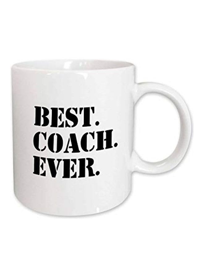 RYN Best Coach Ever Black Text Mug White/Black 11Ounce - RYNmg15812