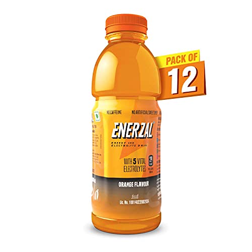 Image of Enerzal Energy Drink Orange Flavour Liquid 400ml (Combo Pack of 12)