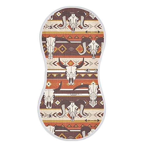Image of FLildon Western Aztec Muslin Burp Cloth for Baby Washcloths Cotton Burping Rags 22 x 11 in Soft and Absorbent Newborn Face Towels 2 Pack