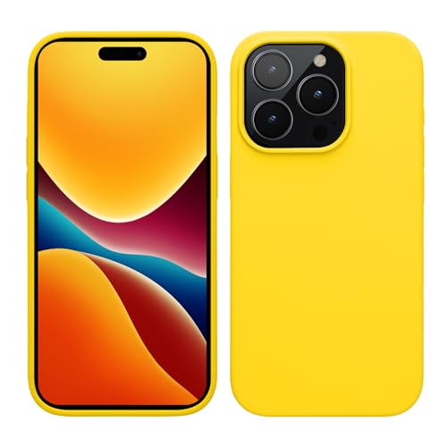 kwmobile Case for iPhone 15 Pro Max Case - Soft TPU Silicone Cover - Radiant Yellow
