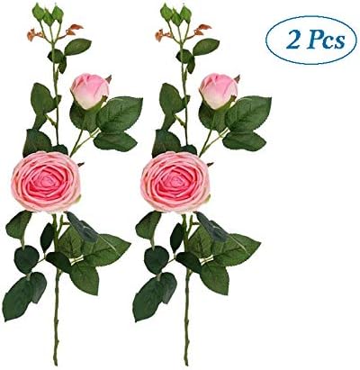 Skareop Artificial Flower Fake Rose Flowers Long Stem Single Flower Branch Bridal Wedding Bouquet Realistic Blossom Flower for Home Garden Party Hotel Office Decor 8 Colors