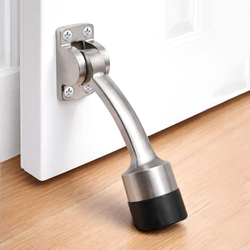 Image of VOLO Door Stopper | Zinc Alloy Door Stop for Home Office Hotel & Bathroom | Heavy Duty Wall Mounted Door Holder | Impact Protection for Wall & Door | 1 Piece