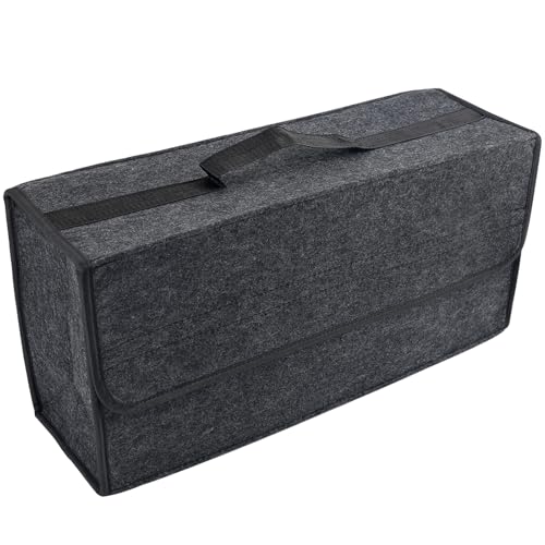 VAGCARS Auto Kofferraum Organizer, Faltbar Kofferraumtasche, Rutschfest Filz Auto Organizer Toolbag mit Klettbändern, Universell Autotasche, Kfz Zubehör Geeignet für alle Fahrzeuge (1 Stück)