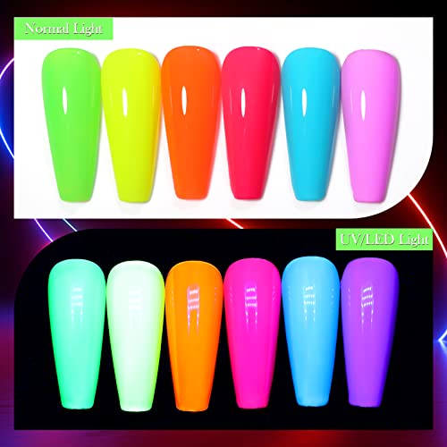 BORN PRETTY UV Nagellack Neon, Shellac Nagellack Set Leuchtendes Orange Grün Blau Gel Gelnägel Set Farbgel für Gelnägel… – Bild 7