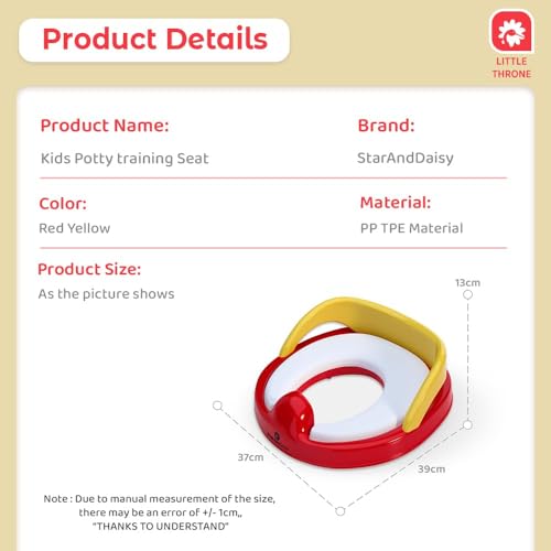 Image of StarAndDaisy Potty Seat for Kids 1-3 Years | Toilet Seat for Kids with Height Adjustable & Removable Soft Cushion, Fits All Western Toilets seat (Yellow - Red)