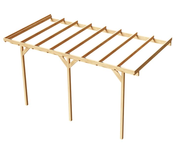Wood & Play Wandgaragenunterstand aus Holz - Hochwertige Verarbeitung - Selbstmontage - Stabil und langlebig - Solide Basis - Vielseitig einsetzbar - 300 x 604 cm