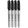 Sharpie Permanent Markers, Fine Point, Black Ink (4-Pack)
