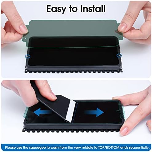 amFilm 2 Pack Privacy Screen Protector for Samsung Galaxy S22 5G [6.1 Inch] with 2 Pack Camera Lens Protector, Anti Spy and Privacy Protection, Fingerprint ID Compatible, with Easy Installation Tray
