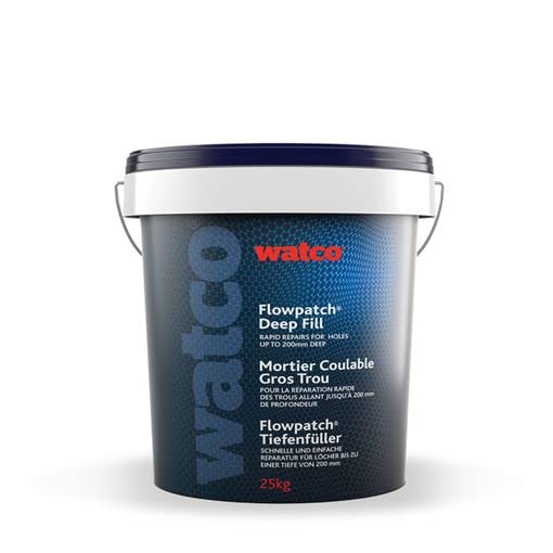 Watco Flowpatch Deep Fill - Pourable Concrete Repair Mortar for Repairing and Levelling deep Holes (10mm-200mm)- Quick, Easy Repairs to deep Cracks and Holes - for Interior or Exterior Concrete