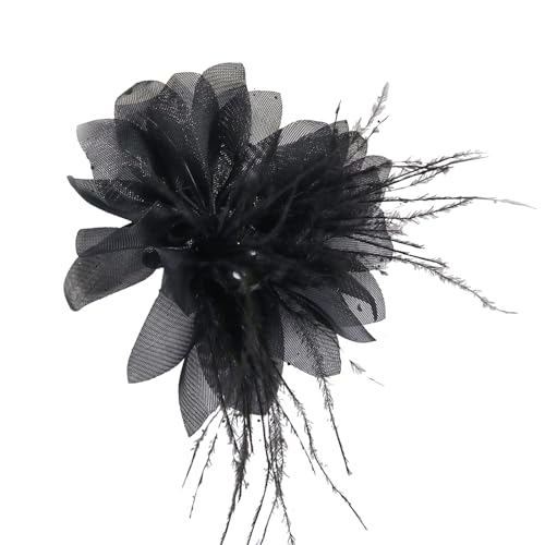 花の縫製ヘアクリップブローチエレガントな羽飾り装飾用真珠アップリケドレス生地ブローチに縫います