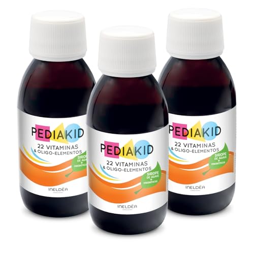 PEDIAKID- 22 Vitaminas y Oligoelementos - Complemento alimenticio - Optimiza el Consumo de Vitaminas y Minerales - Sabor Naranja-Albaricoque - Lote de 3 PEDIAKID- 22 Vitaminas y Oligoelementos - Complemento alimenticio - Optimiza el Consumo de Vitaminas y Minerales - Sabor Naranja-Albaricoque - Lote de 3