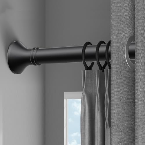 Teleskopstange Zum Klemmen 300 400 500cm Gardinenstange Ohne Bohren Für Gartenpavillon Spannstange Zum Klemmen Ø33mm Edelstahl Vorhangstange Klemmstange Türrahmen(Schwarz 410-500cm)