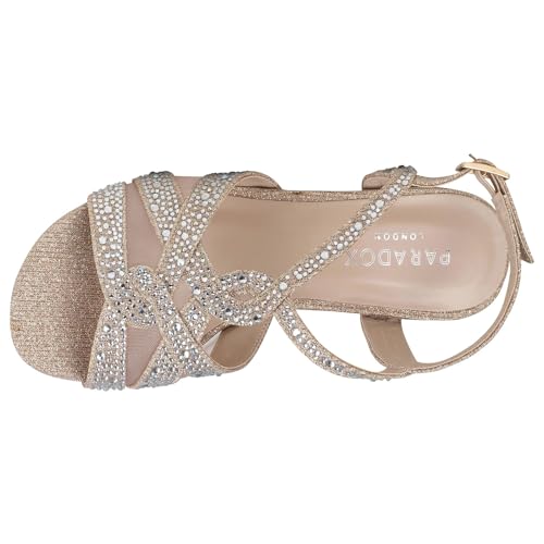 Paradox London Pink Women's Nadia Heeled Sandals, Champagne, 8.5 Wide2