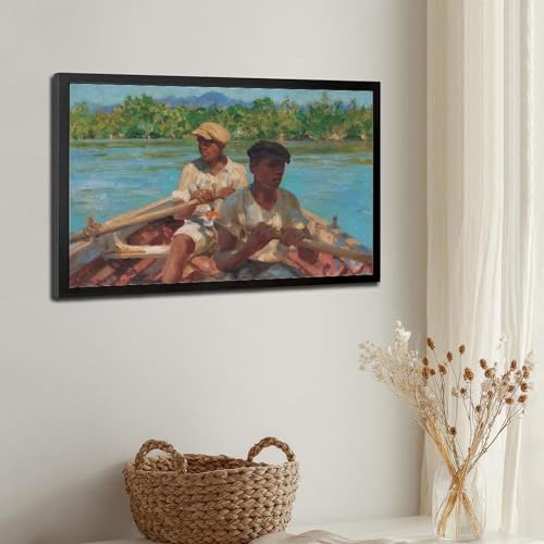 Toile Black River Boatmen de Henry Scott Tuke : décoration murale de qualité avec cadre - 3