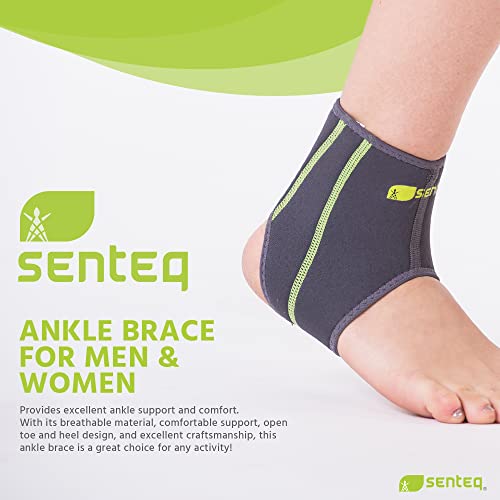 Senteq Ankle Brace For Men & Women- Compression Support For Sprained Ankles & Plantar Fasciitis, Elastic Neoprene Slim Sleeve For Jogging & Running, Ankle Stabilizer And Support For Walkers (Medium) #TOP1