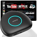 Adaptateur CarPlay sans Fil Android Auto, Cle Android Auto sans Fil avec 4G LTE/WLAN/Dual BT/USB, GPS, DriveChat, OTA, Sortie HDMI, AI Box CarPlay pour Youtube/Netflix/TikTok/Carte TF, 4GB+64GB