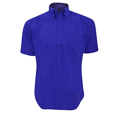 Kustom Kit Mens Workwear Oxford Short Sleeve Shirt (16.5inch) (Italian Blue)