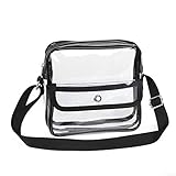 HULISEN Clear Crossbody Bag, Stadium Approved Clear Purse with Front Extra Pocket for Concert
